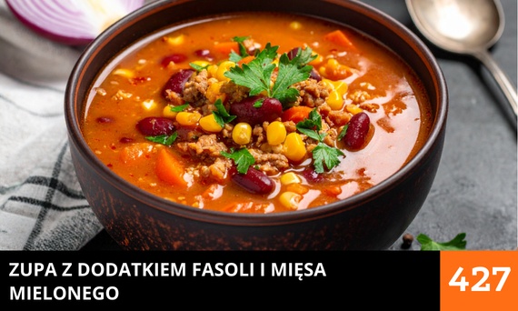 Zupa z dodatkiem fasoli i mięsa mielonego