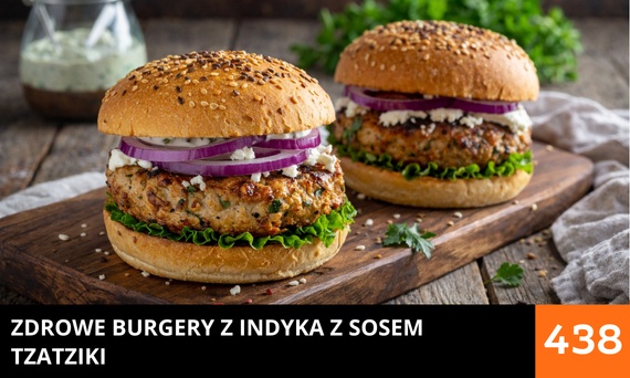 Zdrowe burgery z indyka z sosem tzatziki