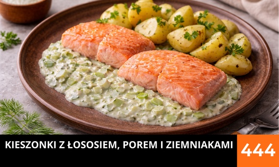 Kieszonki z łososiem, porem i ziemniakami