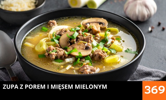 Zupa z porem i mięsem mielonym