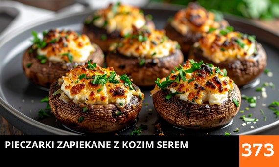Pieczarki zapiekane z kozim serem