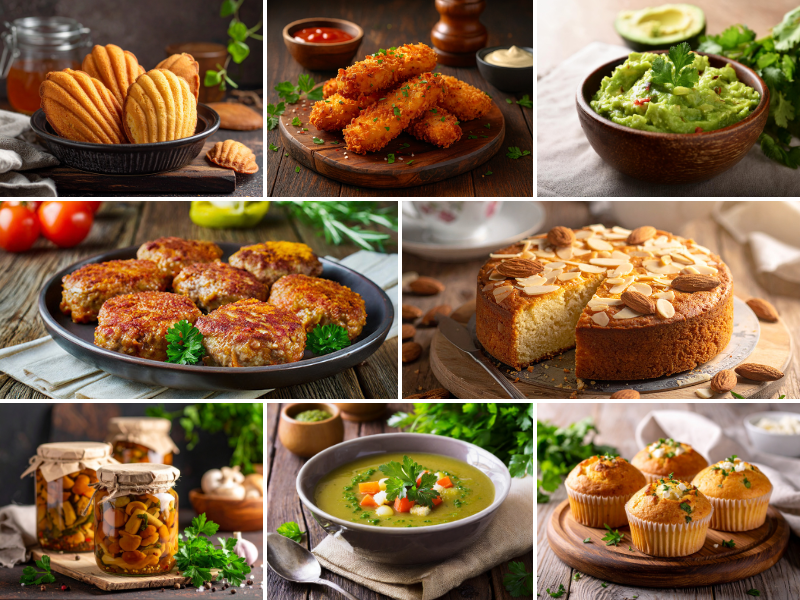 kolaż zdjęć z daniami wykonanymi przez robota kuchennego