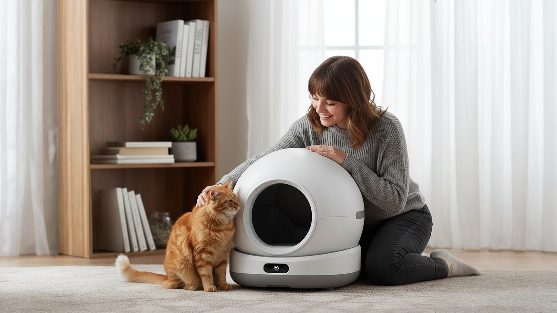 zdjęcie kuweta k2 z kotem i człowiekiem